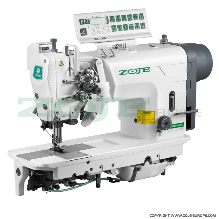 ZOJE ZJ2875-5-BD-D3/PF - Stebnówka dwuigłowa, automatyczna, do średnich i grubych materiałów, z wbudowanym silnikiem AC Servo, wyłączane igły, duże chwytacze - główka - 1 Stebnówka dwuigłowa, automatyczna, do średnich i grubych materiałów, z wbudowanym silnikiem AC Servo, wyłączane igły, duże chwytacze - główka