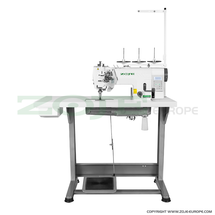 ZOJE ZJ2875-5-BD-D3/PF SET - Stebnówka dwuigłowa, automatyczna, do średnich i grubych materiałów, z wbudowanym silnikiem AC Servo, wyłączane igły, duże chwytacze - maszyna kompletna - 1 Stebnówka dwuigłowa, automatyczna, do średnich i grubych materiałów, z wbudowanym silnikiem AC Servo, wyłączane igły, duże chwytacze - maszyna kompletna