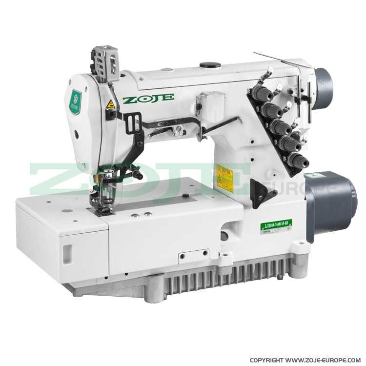ZOJE ZJ2500A-164M-BD SET - Interlok (kapówka) 3-igłowy o płaskim łożu z wbudowanym silnikiem AC Servo i pozycjonowaniem igieł - maszyna do szycia kompletna - 1 Interlok (kapówka) 3-igłowy o płaskim łożu z wbudowanym silnikiem AC Servo i pozycjonowaniem igieł - maszyna do szycia kompletna