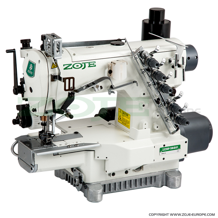 ZOJE ZJC2500P-156M-BD-D3 SET - Interlok (kapówka) 3-igłowy o cylindrycznym łożu z elektromagnetycznym obcinaniem nici i wbudowanym silnikiem AC Servo - maszyna kompletna - 1 Interlok (kapówka) 3-igłowy o cylindrycznym łożu z elektromagnetycznym obcinaniem nici i wbudowanym silnikiem AC Servo - maszyna kompletna
