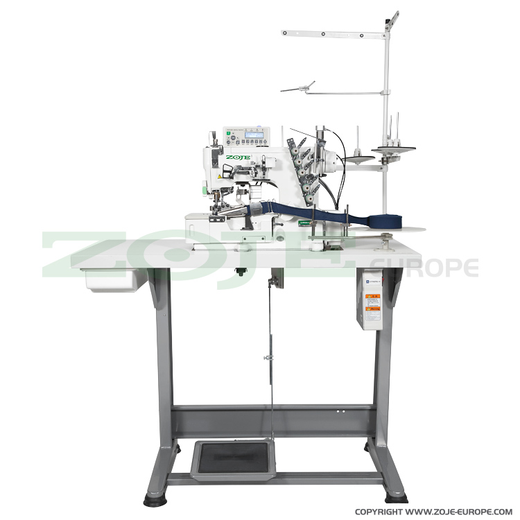 ZOJE ZJW562A-2-BD (6.4mm) + W500PTK SET - Interlok (kapówka) 3-igłowy do lamowania z automatyką obcinania lamówki W500PTK, o płaskim łożu z pozycjonowaniem igieł - maszyna do szycia kompletna - 1 Interlok (kapówka) 3-igłowy do lamowania z automatyką obcinania lamówki W500PTK, o płaskim łożu z pozycjonowaniem igieł - maszyna do szycia kompletna