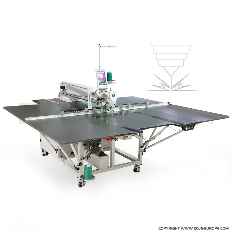 ZOJE ZJ-AM5-AH-LASER K-800 SET - Maszyna do stebnowania programowanych wzorów na bardzo dużych elementach z laserem do cięcia materiału - 1 Maszyna do stebnowania programowanych wzorów na bardzo dużych elementach z laserem do cięcia materiału