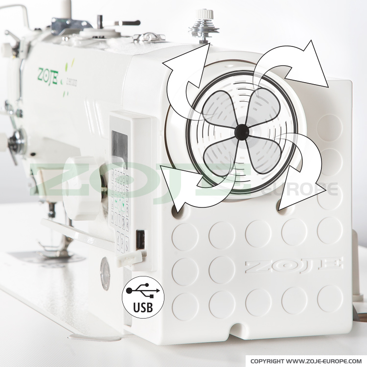 ZOJE ZJ9000DA-D5 Z SET - Stebnówka automatyczna do lekkich i średnich materiałów, z wbudowanym silnikiem AC Servo i sterowaniem - maszyna kompletna - 4 Stebnówka automatyczna do lekkich i średnich materiałów, z wbudowanym silnikiem AC Servo i sterowaniem - maszyna kompletna