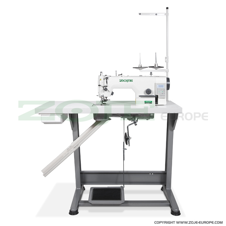 ZOJE ZJ5303A-W-BD/02 SET - Stebnówka z odkrawaczem, do lekkich i średnich materiałów, z wbudowanym silnikiem AC Servo i pozycjonowaniem igły - maszyna do szycia kompletna - 1 Stebnówka z odkrawaczem, do lekkich i średnich materiałów, z wbudowanym silnikiem AC Servo i pozycjonowaniem igły - maszyna do szycia kompletna