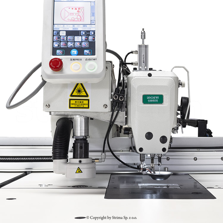 ZOJE ZJ-M6-GS900-SF-LK2-V2 SET - Maszyna do stebnowania programowanych wzorów na bardzo dużych elementach z laserem do cięcia materiałów - 3 Maszyna do stebnowania programowanych wzorów na bardzo dużych elementach z laserem do cięcia materiałów