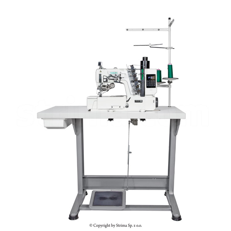ZOJE C5000-356-D3B-02 SET - Interlok (kapówka) 3-igłowy o płaskim łożu z wbudowanym silnikiem AC Servo i automatycznym pozycjonowaniem igieł - maszyna kompletna - 2 Interlok (kapówka) 3-igłowy o płaskim łożu z wbudowanym silnikiem AC Servo i automatycznym pozycjonowaniem igieł - maszyna kompletna