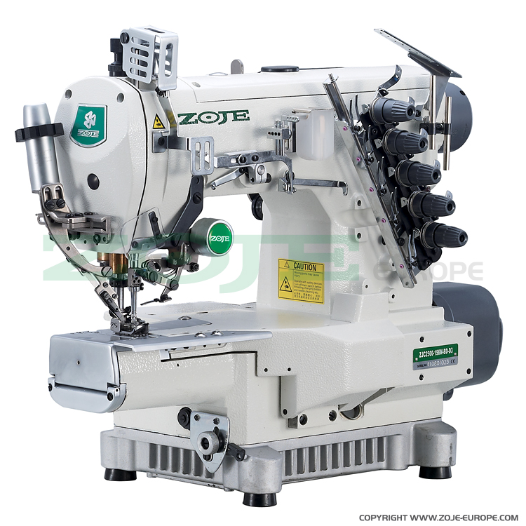 ZOJE ZJC2500-156M-BD-D3 SET - Interlok (kapówka) 3-igłowy o cylindrycznym łożu z elektromagnetycznym obcinaniem nici i wbudowanym silnikiem AC Servo - maszyna do szycia kompletna - 1 Interlok (kapówka) 3-igłowy o cylindrycznym łożu z elektromagnetycznym obcinaniem nici i wbudowanym silnikiem AC Servo - maszyna do szycia kompletna