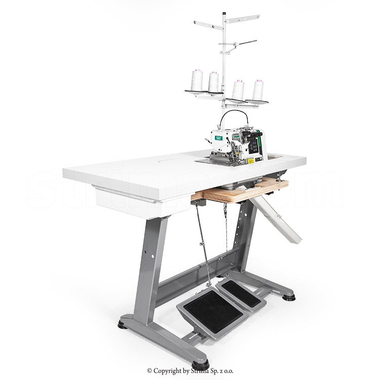 Owerlok 2-igłowy, 4-nitkowy mechatroniczny z funkcją zaszywania ściegu początkowego - maszyna do szycia kompletna