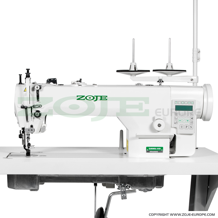 ZOJE ZJ0303L-3-D4 Z SET - Automatyczna stebnówka tapicerska i kaletnicza z wbudowanym silnikiem AC Servo, transportem dolnym i stopkowym, dużym chwytaczem - maszyna kompletna - 1 Automatyczna stebnówka tapicerska i kaletnicza z wbudowanym silnikiem AC Servo, transportem dolnym i stopkowym, dużym chwytaczem - maszyna kompletna
