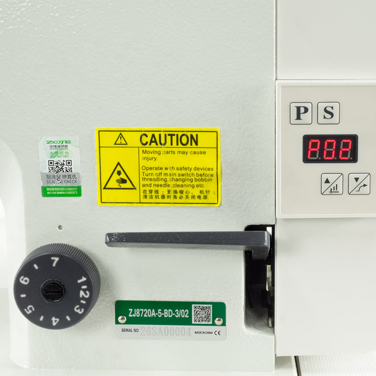 ZOJE ZJ8720A-5-BD SET - Stebnówka dwuigłowa do średnich i grubych materiałów, duże chwytacze, z wbudowanym silnikiem AC Servo - maszyna do szycia kompletna - 4 Stebnówka dwuigłowa do średnich i grubych materiałów, duże chwytacze, z wbudowanym silnikiem AC Servo - maszyna do szycia kompletna
