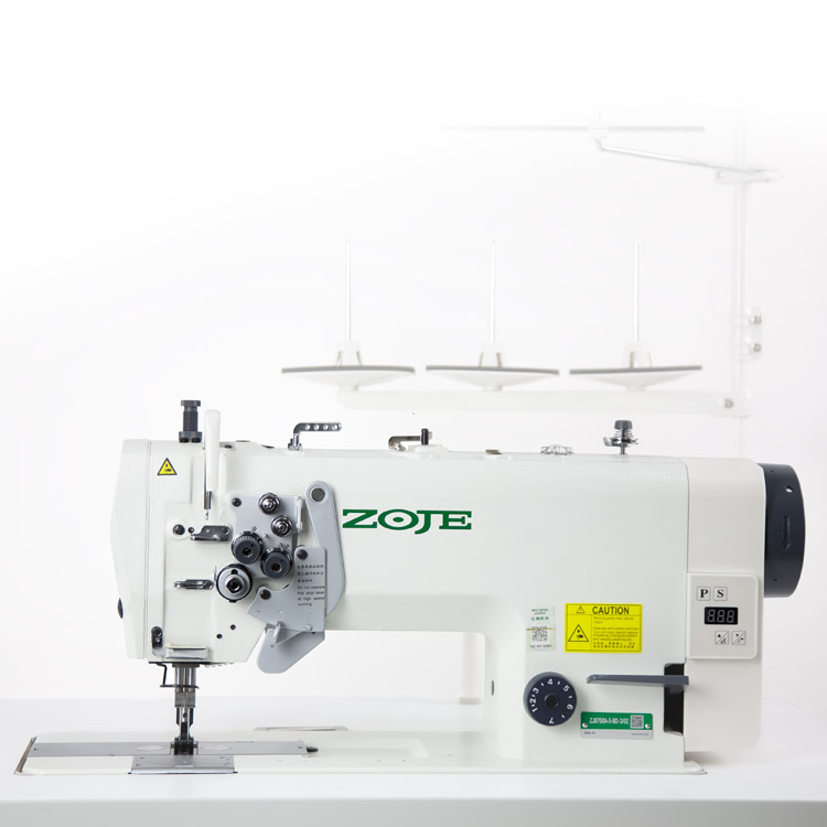 ZOJE ZJ8450A-5-BD SET - Stebnówka dwuigłowa do średnich i grubych materiałów, wyłączane igły, z wbudowanym silnikiem AC Servo - maszyna do szycia kompletna - 3 Stebnówka dwuigłowa do średnich i grubych materiałów, wyłączane igły, z wbudowanym silnikiem AC Servo - maszyna do szycia kompletna