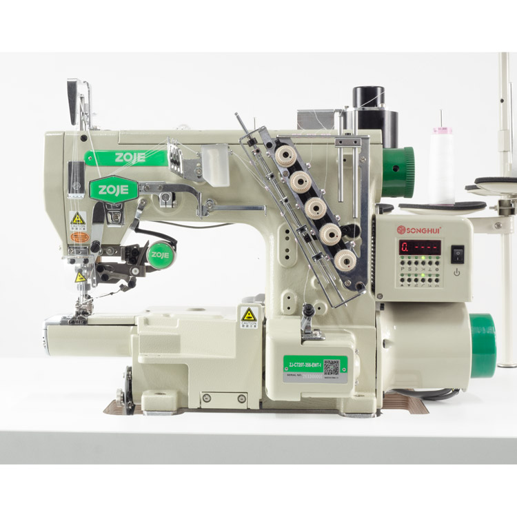 ZOJE ZJ-C720T-356-EWT-I SET - Interlok (kapówka) 3-igłowy o małym cylindrycznym łożu, z wbudowanym silnikiem AC Servo i pełną automatyką - maszyna kompletna - 2 Interlok (kapówka) 3-igłowy o małym cylindrycznym łożu, z wbudowanym silnikiem AC Servo i pełną automatyką - maszyna kompletna